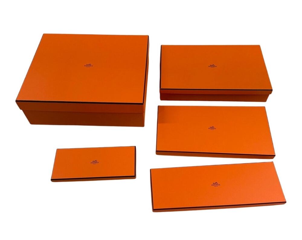 Hermès Paris Orange Gift Boxes Lot of 5 Assorted Sizes Largest 16x13x6 Empty